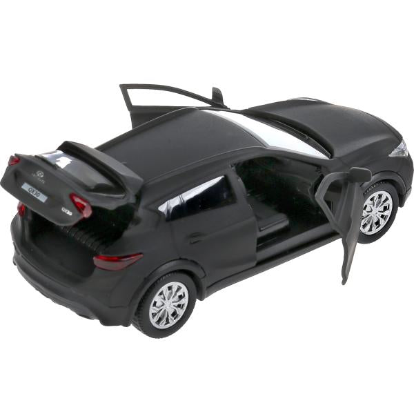 Machine en métal "infiniti qx30 maтовый" 12см, открыв.двери, инерц, noir dans le cor. Parc technologique en cor2*36шт