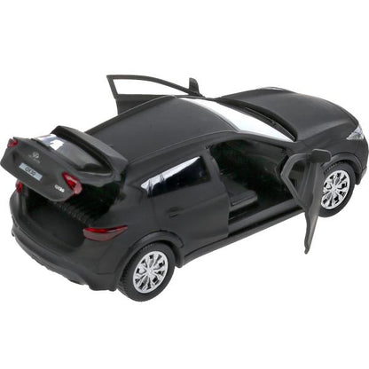 Machine en métal "infiniti qx30 maтовый" 12см, открыв.двери, инерц, noir dans le cor. Parc technologique en cor2*36шт