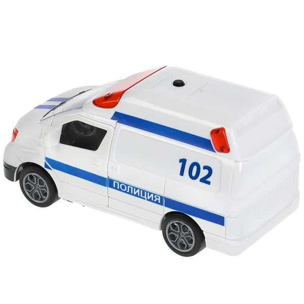 Machine en plastique de taille moyenne 12,5 cm, откр. двери, инерц., кор. Parc technologique dans le cor.2*96шт