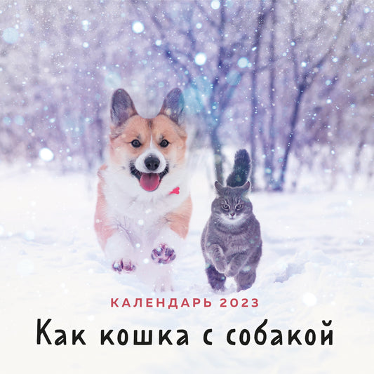 Как кошка с собакой. Calendrier pour l'année 2023 (300x300 mm)