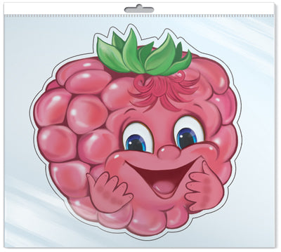 *ФМ-11209 ПЛАКАТ ВЫРУБНОЙ А4 В ПАКЕТЕ. Малинка (с блестками в индивидивидуальной упаковке с европодвесом и клеевым клапаном)