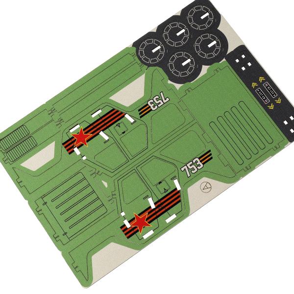 UAZ конструктор деревянный uaz HUNTER ВОЕННЫЙ, 51 jours. Grand maître en cor.250шт