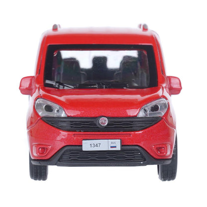 Машина металл FIAT DOBLO 12 см, двери, багаж, инерц, красный, кор. Технопарк в кор.2*36шт