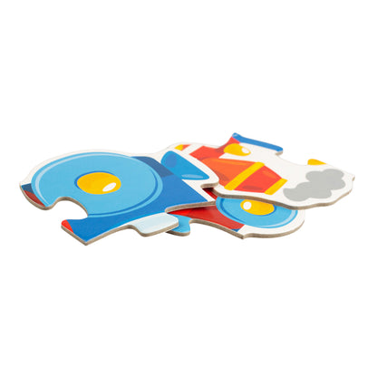 Пазлы контурные "Транспорт" Baby Toys (5 карт. 15 эл)