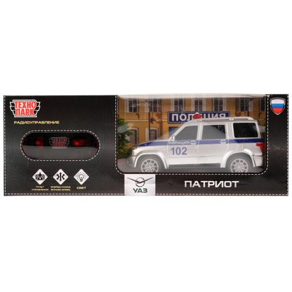Машина р/у UAZ ПАТРИОТ ПОЛИЦИЯ 19 см, свет, сер, кор. Parc technologique en cor.2*24шт