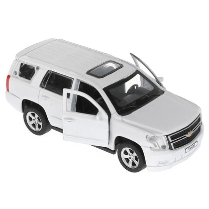TAHOE-12FIL-WH303053 Machine en métal CHEVROLET TAHOE МАТОВЫЙ 12 см, double, bagage, iner, blanc, cor. C'est