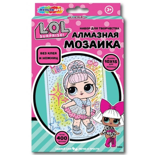 Алмазная мозаика 10*15 ЛОЛ МУЛЬТИ АРТ в кор.50шт