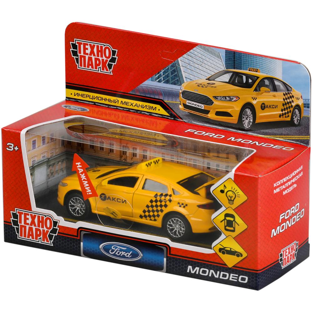 Машина металл свет-звук FORD MONDEO ТАКСИ 12 cm, двери, багаж, инерц, кор. Технопарк в кор.2*36шт
