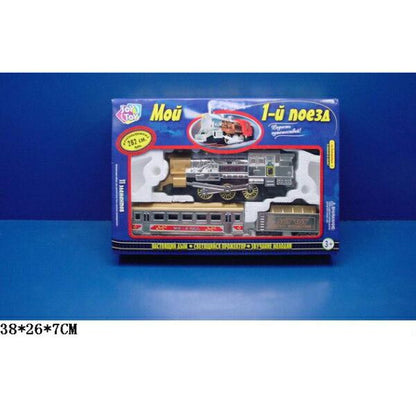 ЖЕЛЕЗНАЯ ДОРОГА НА БАТ. С ДЫМОМ, СВЕТ+ЗВУК, ДЛИНА 282СМ 0616 В РУСС. КОР. 38*26*8СМ dans le cor.24шт