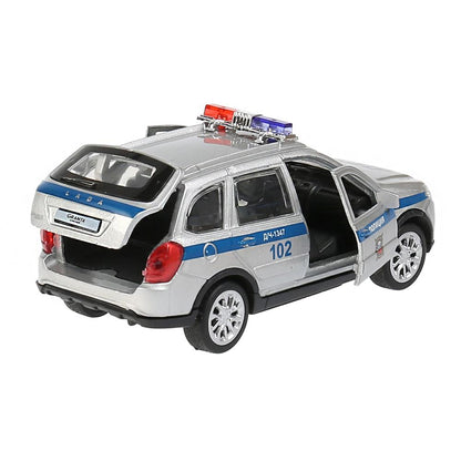 Machine en métal "lada granta cross 2019 policia" 12 cm, inerte. Parc technologique dans le cor.2*36шт