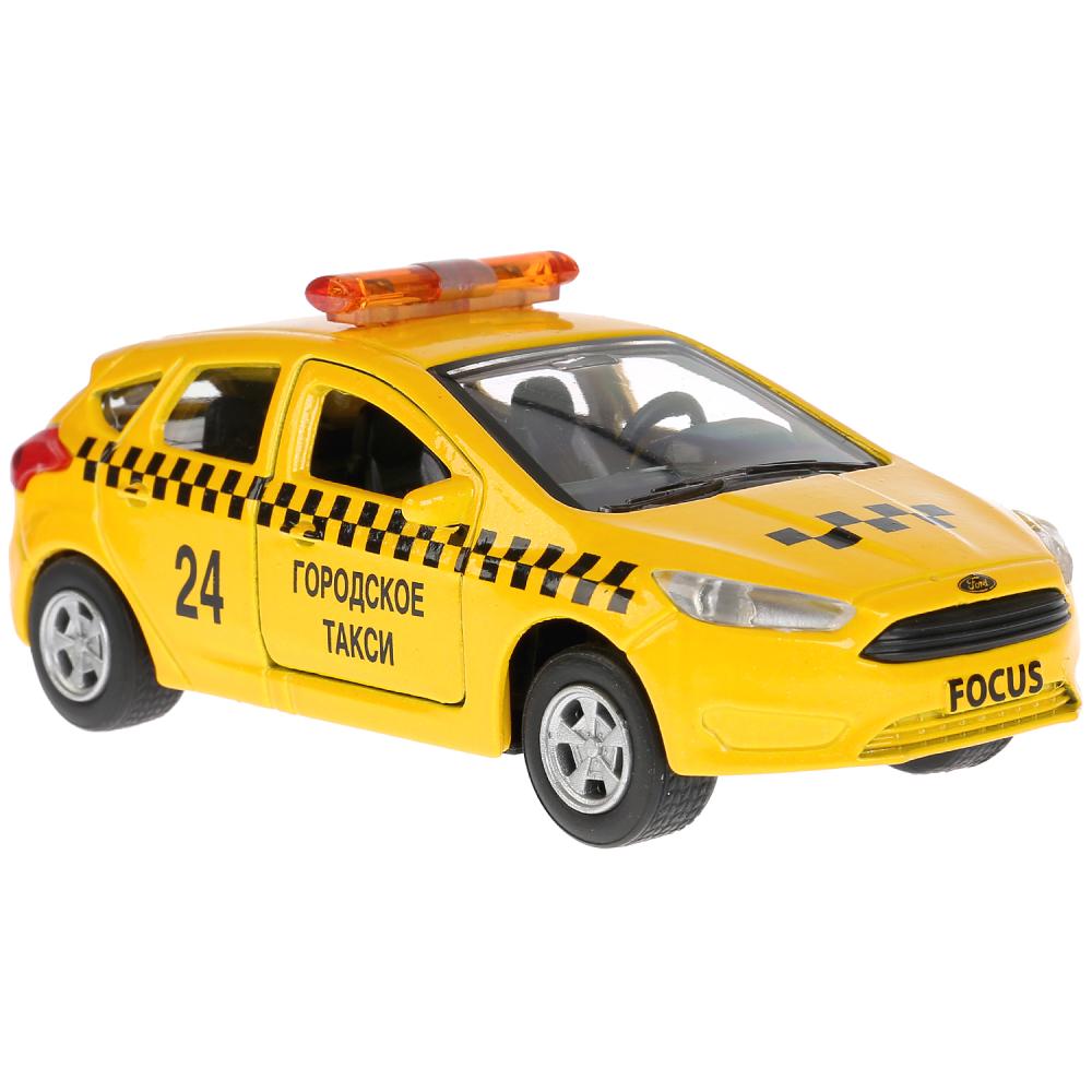 Машина металл FORD Focus хэтч. такси 12см, открыв. двери, инерц. в кор. Технопарк в кор.2*24шт