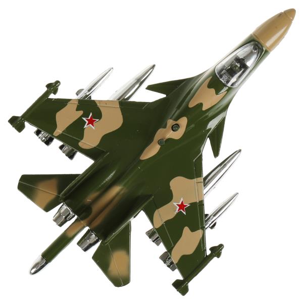 Модель металл свет-звук ИСТРЕБИТЕЛЬ 19,5 см, инерция, кор. Parc technologique dans le cor.2*48шт