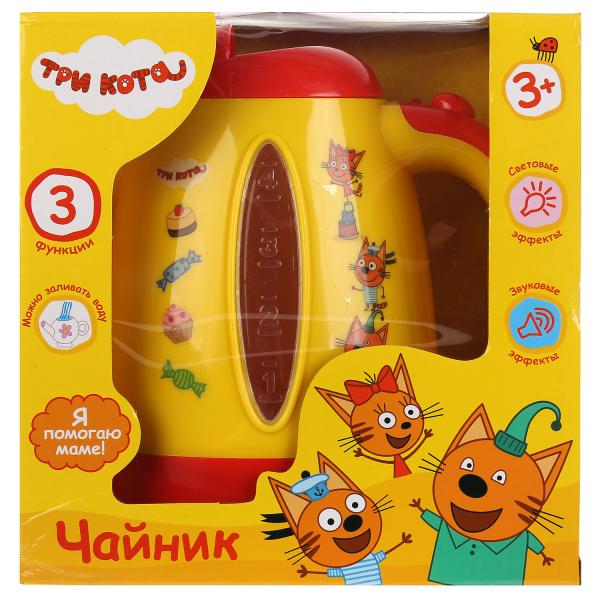 Чайник ТРИ КОТА ТМ "Играем вместе" на бат. свет+звук в русс. кор. в кор.2*18шт