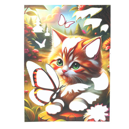 Аппликация песком матовая котик 17*23 см МУЛЬТИ АРТ в кор.100шт