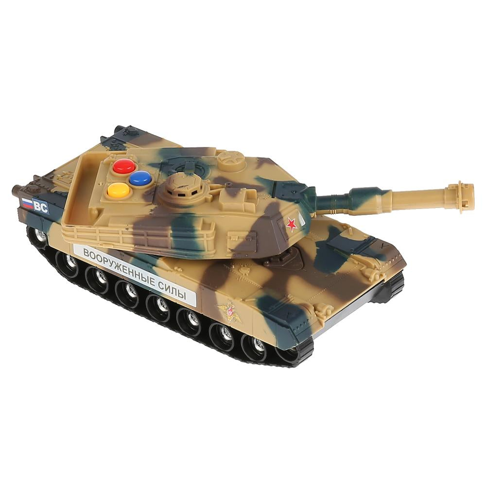 Machine à battre. свет+звук "БОЕВОЙ ТАНК", длина 14,5см, пластик, инерц. dans le cor. Parc technologique dans le cor.2*36шт