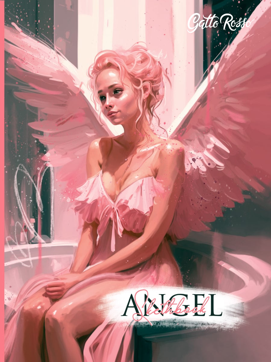 Gatto Rosso. Carnet de croquis d'ange. Ange en rose