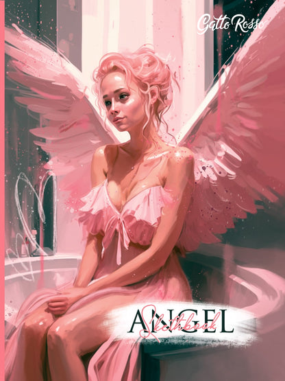 Gatto Rosso. Carnet de croquis d'ange. Ange en rose