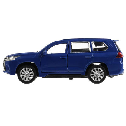 Машина металл LEXUS LX570 матовый дл 12 см, отк дв, баг, инер, синий, кор. Технопарк в кор.2*36шт