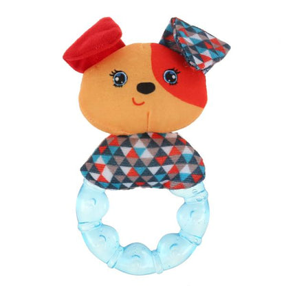 Текстильная игрушка погремушка с охлаждающим кольцом "умная собачка" Умка на карт. в кор.312шт