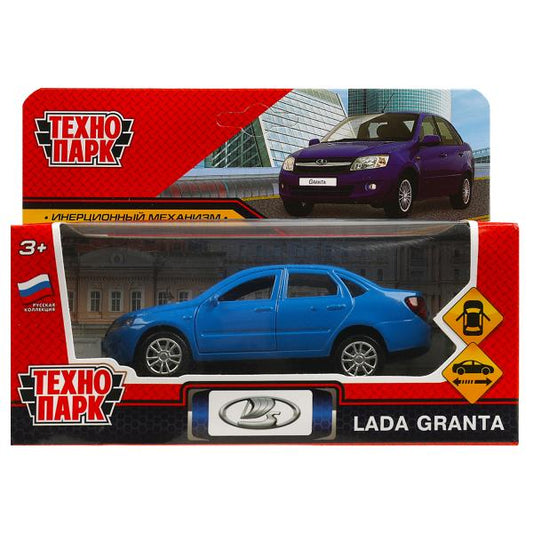 Машина металл LADA granta 11,5 см, двери, багаж, инерц, синий, кор. Технопарк в кор.2*36шт