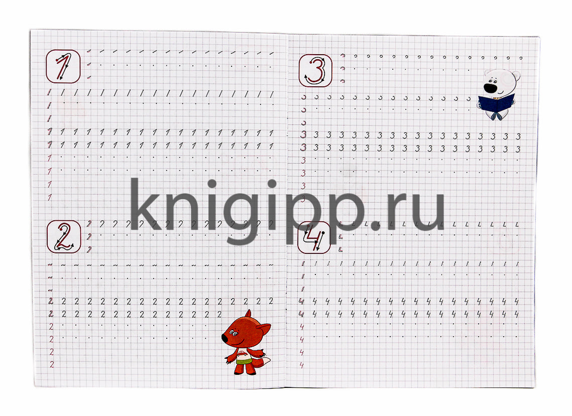МИ-МИ-МИШКИ. Description calligraphique. ПИШЕМ БУКВЫ И ЦИФРЫ