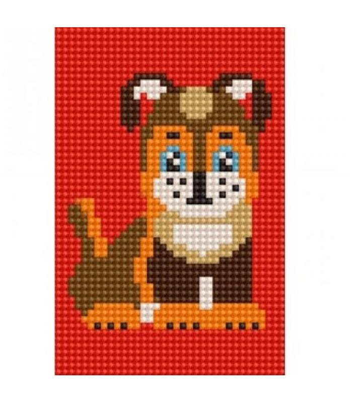 Рыжий кот. Almaz. Mosaïque AS1005 10x15 cm, avec support, avec support. заполн. (10 цв.) "Щенок"