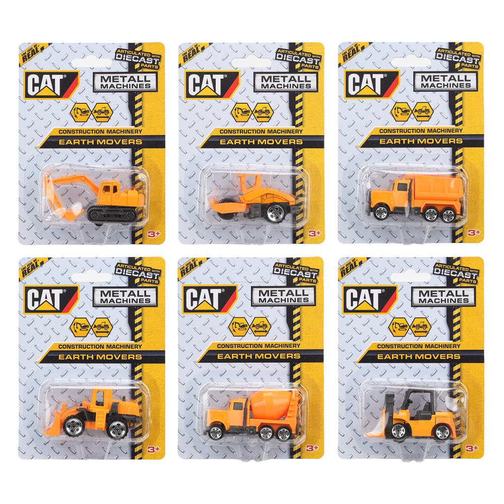 Модель металл СТРОИТЕЛЬНАЯ ТЕХНИКА caterpillar, 7,5см, своб.ход, подв.эл. Технопарк в кор.4*144шт