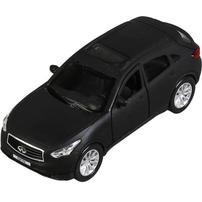 Машина металл "infiniti qx70 матовый" 12см, откр.двери, инерц., черный в кор. Технопарк в кор.2*36шт