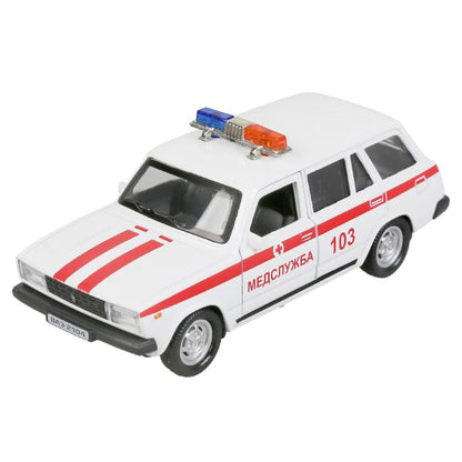 Machine en métal noir, "vaz-2104, jouet en forme de pomme", 12 cm, inerte, blanc dans le corps, technologie dans le corps 2*36 pouces