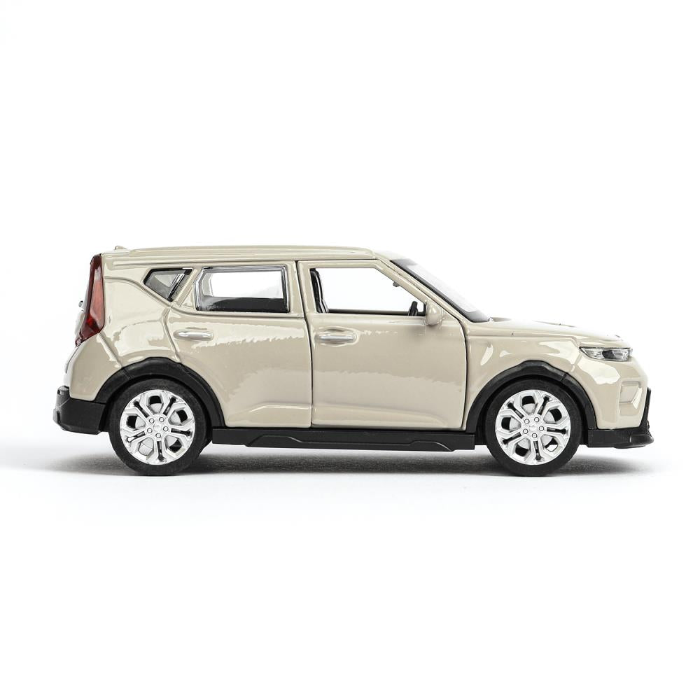 Машина металл KIA soul длина 12 см, двери, багаж., инерц, золотистый, кор. Технопарк в кор.2*36шт
