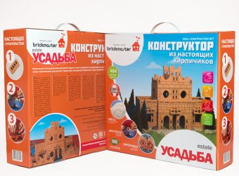 КОНСТРУКТОР "УСАДЬБА" ИЗ НАСТОЯЩИХ КИРПИЧИКОВ (571 ДЕТАЛЕЙ) в кор.2шт
