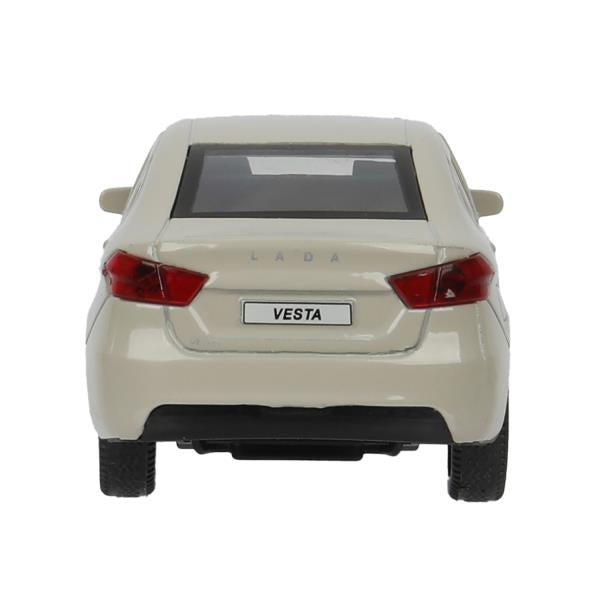 Машина металл LADA vesta 11,5 см, двери, бежевый, кор. Технопарк в кор.2*36шт