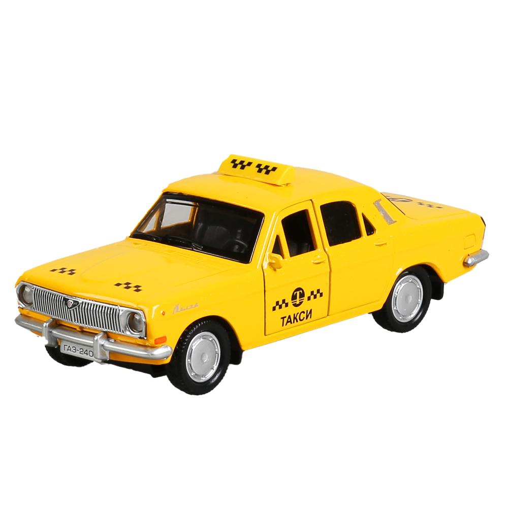 La machine en métal "gaz-2401 волга такси" 12см, открыв.двери, инерц., желтый в кор. Parc technologique en cor2*36шт