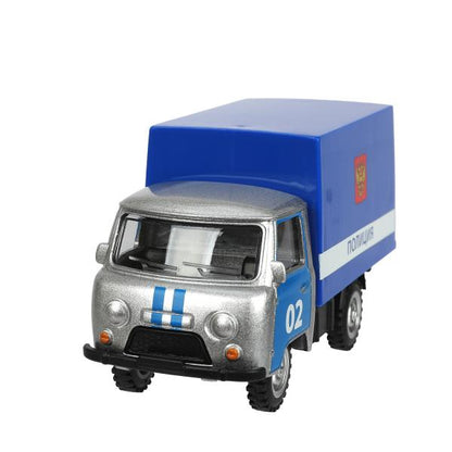 Модель металл УАЗ 3303 ПОЛИЦИЯ UAZ 11 см, двери, инерц. Технопарк в кор.2*96шт