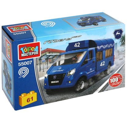 55007-KK Группа ГАЗ конструктор ГАЗЕЛЬ маршутное ТАКСИ, 61 дет. Grands maîtres en cor.2*40шт