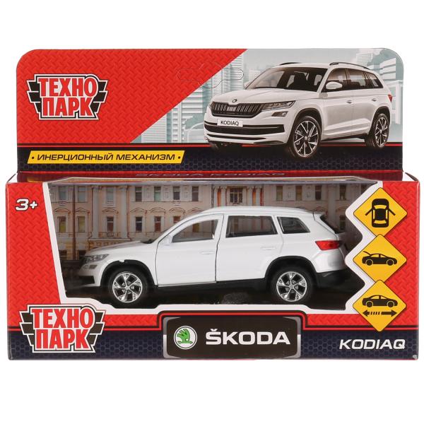 Machine en métal SKODA KODIAQ pour 12 cm, double, bagage, iner, blanc, cor. Parc technologique dans le cor.2*36шт