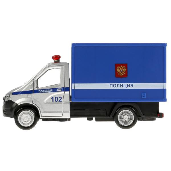 Машина металл свет-звук "ГАЗель NEXT ФУРГОН ПОЛИЦИЯ" 14см, инерц. dans le cor. Parc technologique dans le cor.2*32шт