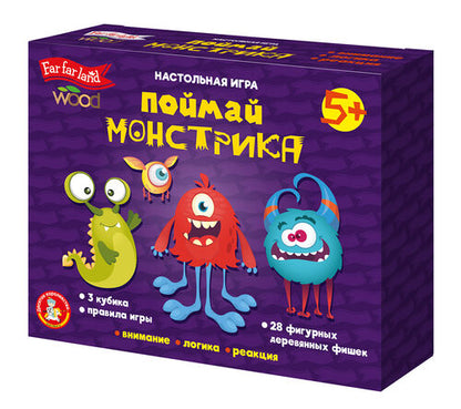 Игра настольная деревянная "Поймай монстрика" Terre lointaine Bois