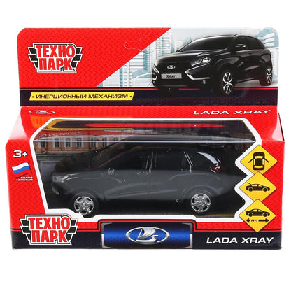 XRAY-BK Машина металл LADA XRAY, 12см, открыв. двери, инерц, черный 9818 в кор. Технопарк в кор.2*36