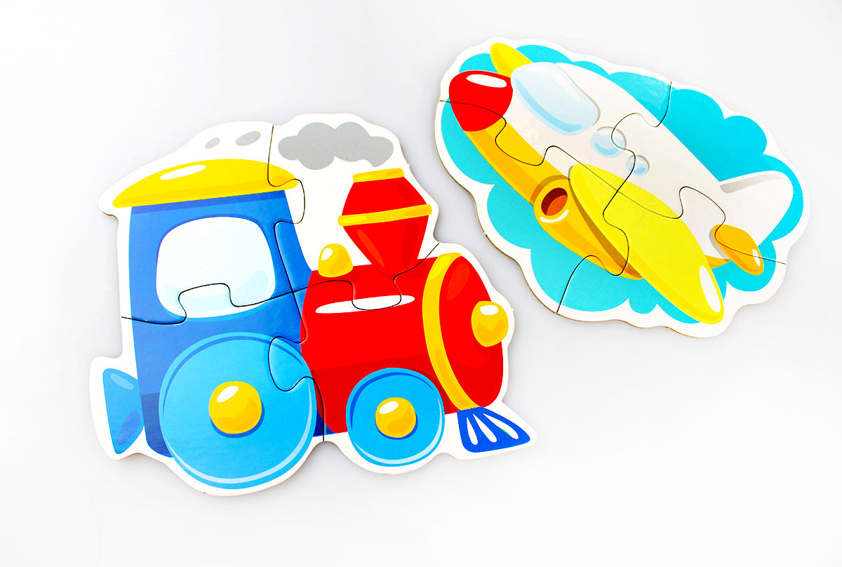 Пазлы контурные "Транспорт" Baby Toys (5 карт. 15 эл)