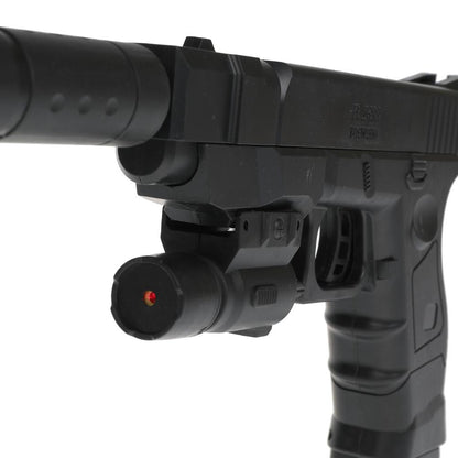 Пистолет (п) с лазер. прицелом, с глушителем, с пульками P2698 в пак. в кор.2*72шт