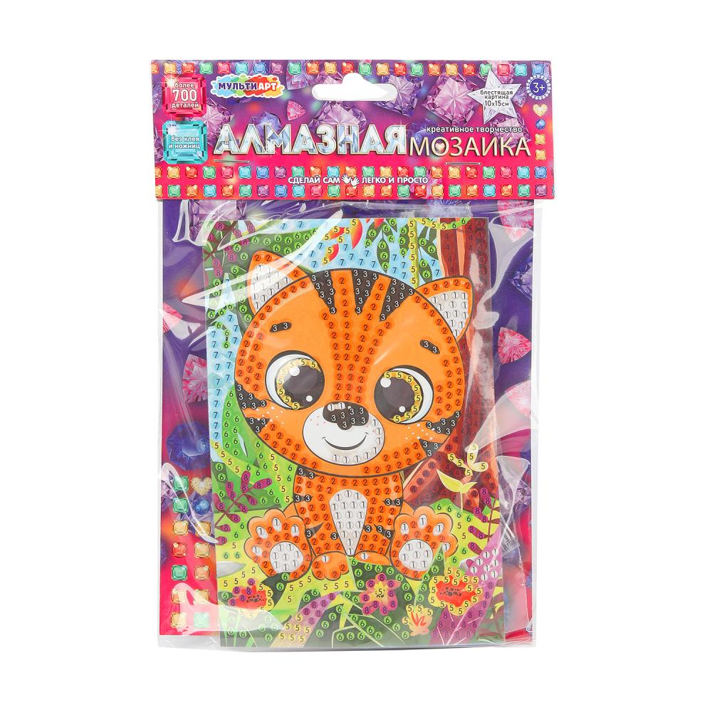 Алмазная мозаика 10*15 тигра МУЛЬТИ АРТ в кор.100шт
