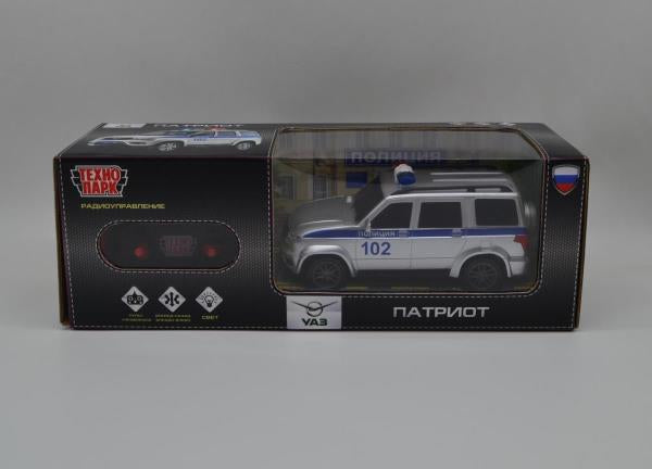 Машина р/у UAZ ПАТРИОТ ПОЛИЦИЯ 19 см, свет, сер, кор. Parc technologique en cor.2*24шт
