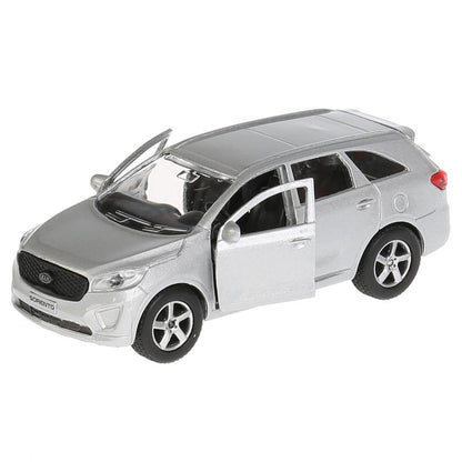 Machine en métal KIA Sorento Prime sébriste 12 cm, extérieur, bagage, iner. Parc technologique en cor.2*24шт