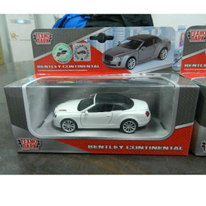 МАШИНА "ТЕХНОПАРК" МЕТАЛЛ. ИНЕРЦ. BENTLEY CONTINENTAL, 1:43, ОТКРЫВ. ДВЕРИ В РУСС. КОР. в кор.2*36шт