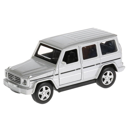 ТМ Технопарк. Машина металл "MERCEDES-BENZ G-CLASS" 12см, открыв. двери, инерц, СЕРЕБР. в кор.2*36шт