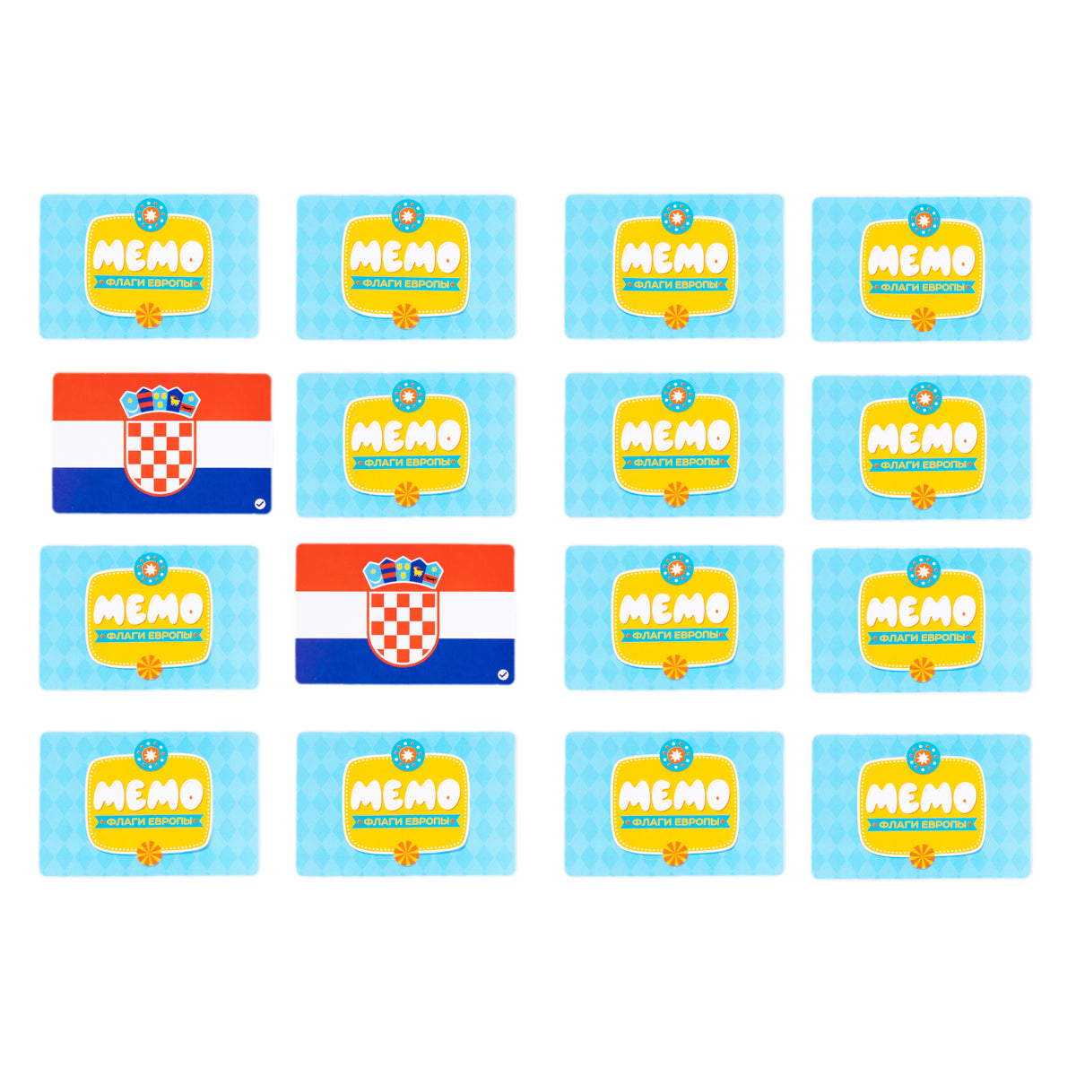 Игра настольная "МЕМО" Флаги (Европа). Heure de la série АКТИВ