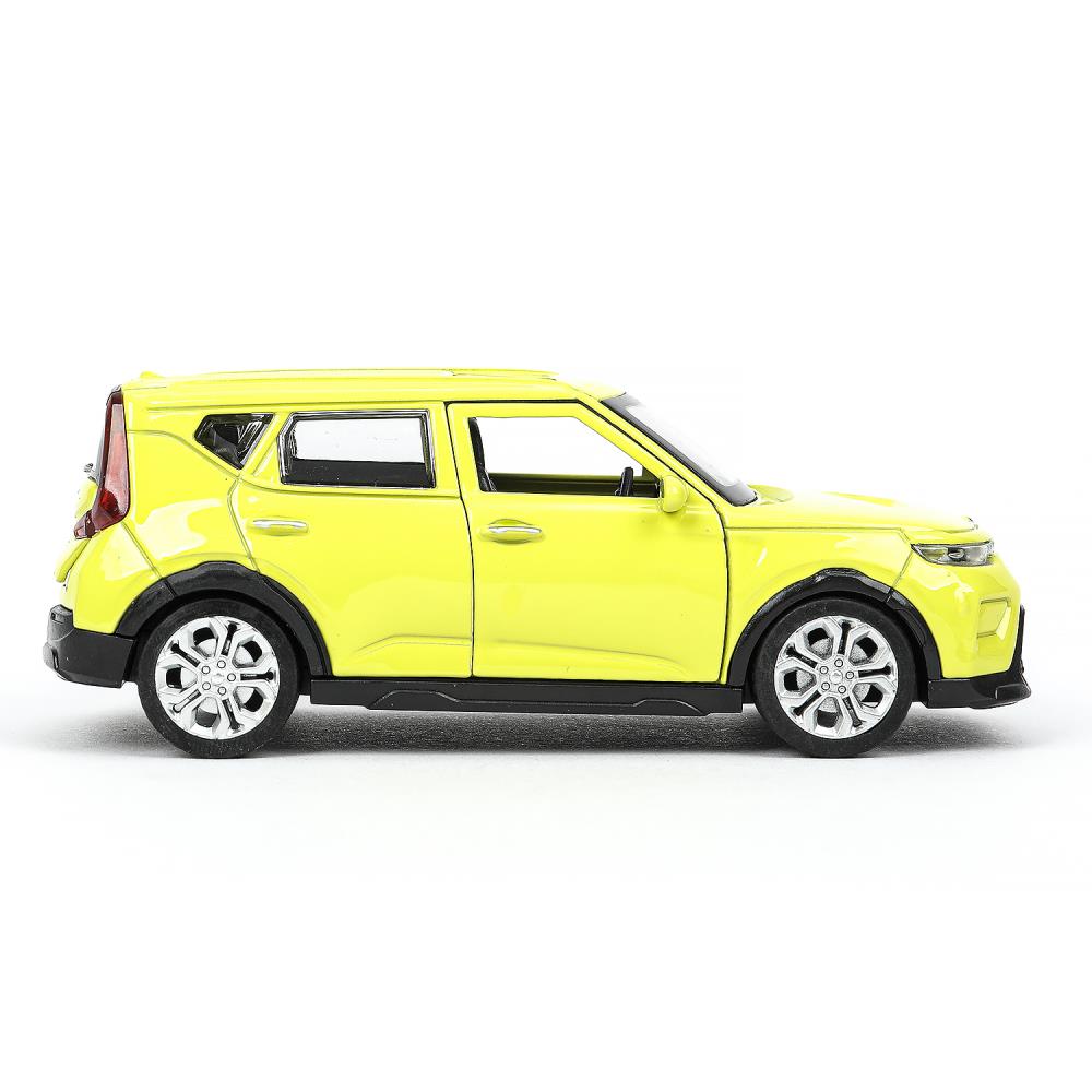 Машина металл KIA soul длина 12 см, двери, багаж., инерц, салатовый, кор. Технопарк в кор.2*36шт