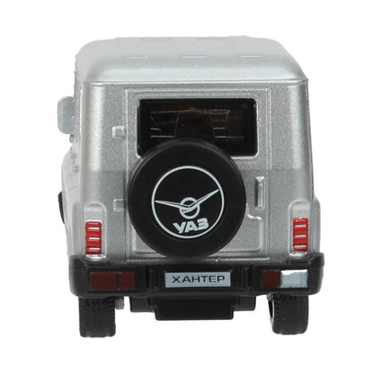 Machine en métal UAZ ХАНТЕР dline 10,5 см, инерция, серебристый, кор. Parc technologique dans le cor.2*36шт