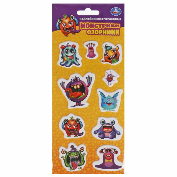 Мягкие многораз. Autocollants 97x227mm, monstres, 10 pièces, en cor.40